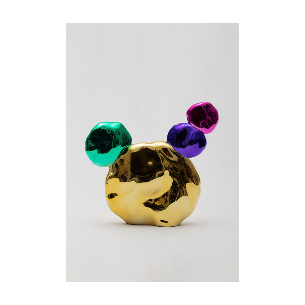 A Deflated and Quiet Movement-Gold Temmy Face (bronze)