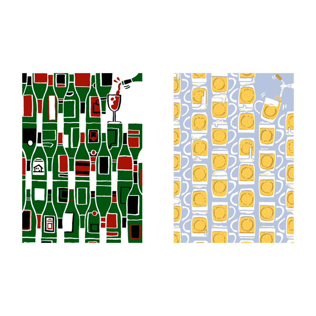 Wine And Beer Pattern (set)