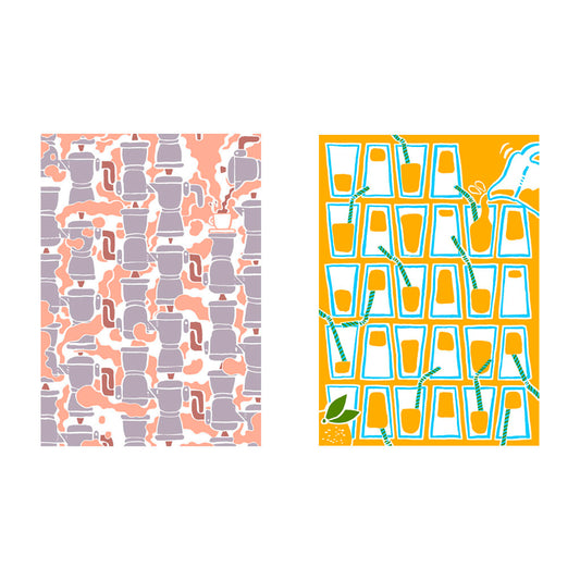 Moka And Orange Pattern (set)